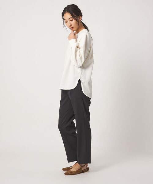 A DAY IN THE LIFE UNITED ARROWS(アデイインザライフユナイテッドアローズ)の「ジョーゼット クルーネック プルオーバー <A DAY IN THE LIFE>(Tシャツ/カットソー・レディース・ナチュラル/ブラック/オフホワイト・FREE)」の7枚目の写真