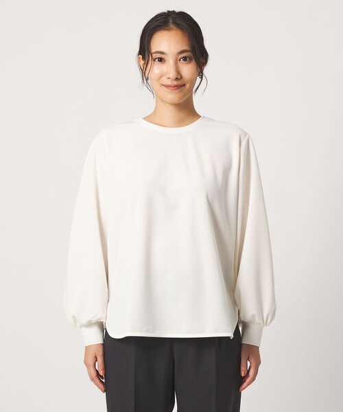 A DAY IN THE LIFE UNITED ARROWS(アデイインザライフユナイテッドアローズ)の「ジョーゼット クルーネック プルオーバー <A DAY IN THE LIFE>(Tシャツ/カットソー・レディース・ナチュラル/ブラック/オフホワイト・FREE)」の8枚目の写真