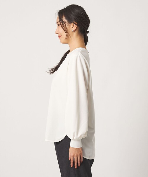 A DAY IN THE LIFE UNITED ARROWS(アデイインザライフユナイテッドアローズ)の「ジョーゼット クルーネック プルオーバー <A DAY IN THE LIFE>(Tシャツ/カットソー・レディース・ナチュラル/ブラック/オフホワイト・FREE)」の9枚目の写真
