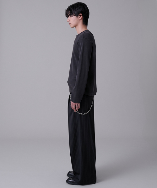 EVOLVERA（エボルヴェラー）の「Zip-Design Baggy Slacks / ジップデザインバギースラックス（スラックス・メンズ・ブラック/ネイビー系1・M/L）」の11枚目の写真