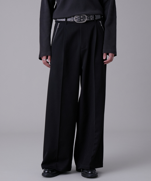 EVOLVERA（エボルヴェラー）の「Zip-Design Baggy Slacks / ジップデザインバギースラックス（スラックス・メンズ・ブラック/ネイビー系1・M/L）」の16枚目の写真