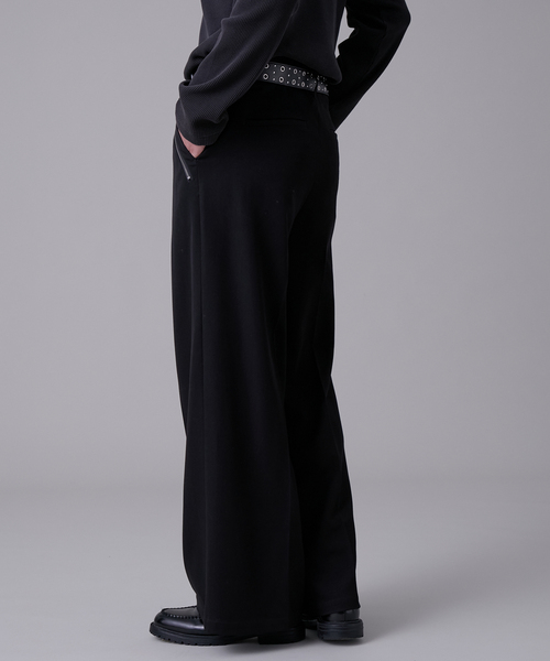 EVOLVERA（エボルヴェラー）の「Zip-Design Baggy Slacks / ジップデザインバギースラックス（スラックス・メンズ・ブラック/ネイビー系1・M/L）」の17枚目の写真