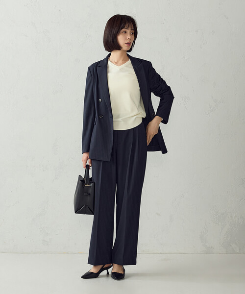 COMME CA ISM(コムサイズム)の「【マシンウォッシャブル】ベーシックニット Vネックニット(ニット/セーター・レディース・ネイビー/ブラック/レッド/ホワイト・L/M)」の8枚目の写真