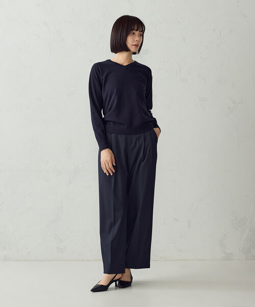 COMME CA ISM(コムサイズム)の「【マシンウォッシャブル】ベーシックニット Vネックニット(ニット/セーター・レディース・ネイビー/ブラック/レッド/ホワイト・L/M)」の21枚目の写真