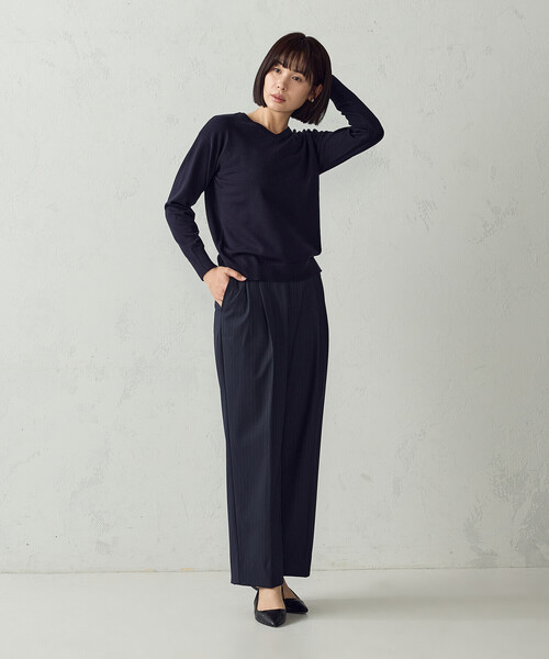 COMME CA ISM(コムサイズム)の「【マシンウォッシャブル】ベーシックニット Vネックニット(ニット/セーター・レディース・ネイビー/ブラック/レッド/ホワイト・L/M)」の22枚目の写真