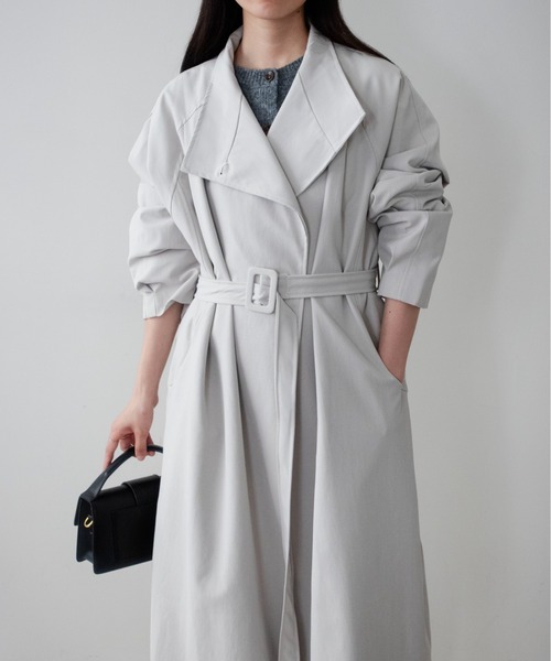 on:nue(オンニュ)の「【on:nue】ウエストベルト2WAYスタンドカラーコート/26-27 AW COLLECTION(トレンチコート・レディース・チャコールグレー/アイボリー/ブラック・FREE)」の11枚目の写真
