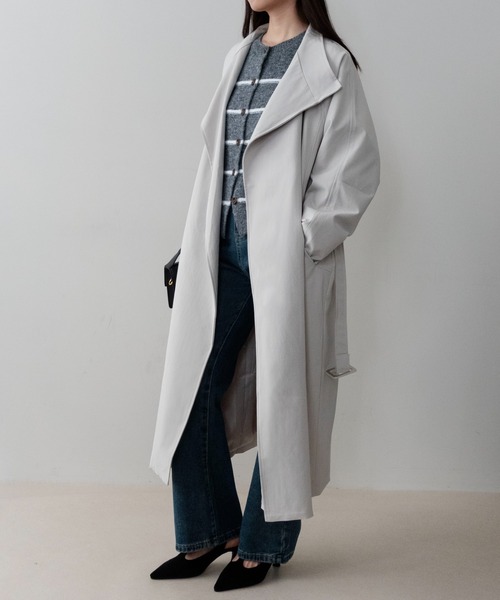 on:nue(オンニュ)の「【on:nue】ウエストベルト2WAYスタンドカラーコート/26-27 AW COLLECTION(トレンチコート・レディース・チャコールグレー/アイボリー/ブラック・FREE)」の14枚目の写真