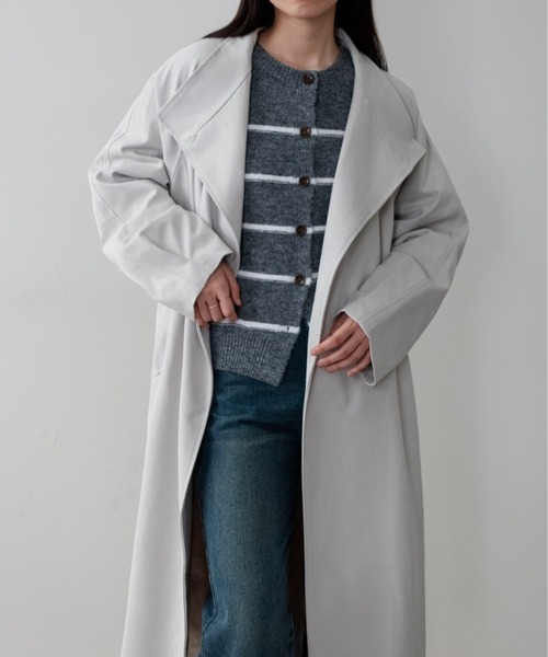 on:nue(オンニュ)の「【on:nue】ウエストベルト2WAYスタンドカラーコート/26-27 AW COLLECTION(トレンチコート・レディース・チャコールグレー/アイボリー/ブラック・FREE)」の15枚目の写真