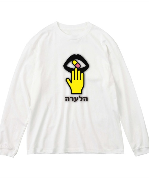 NOBOUND(ノーバウンド)の「NOBOUND(ノーバウンド) 長袖Tシャツ イラスト プリント ビッグシルエット 5.6オンス ビッグTシャツ メンズ レディース ユニセックス ストリート(Tシャツ/カットソー・メンズ・ホワイト系1/ホワイト系2・M/S/XL/L)」の2枚目の写真