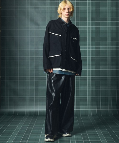 MAISON SPECIAL(メゾンスペシャル)の「《UNISEX》ウールコットントリミングミックスプライムオーバーファティーグシャツジャケット/Wool-Cotton Blend Trimming Prime-Over Fatigue Shirt Jacket【MAISON SPECIAL/メゾンスペシャル】(シャツ/ブラウス・メンズ・アイボリー/ブラック・2/1/0)」の3枚目の写真