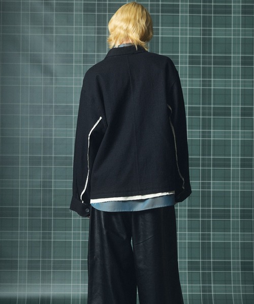 MAISON SPECIAL(メゾンスペシャル)の「《UNISEX》ウールコットントリミングミックスプライムオーバーファティーグシャツジャケット/Wool-Cotton Blend Trimming Prime-Over Fatigue Shirt Jacket【MAISON SPECIAL/メゾンスペシャル】(シャツ/ブラウス・メンズ・アイボリー/ブラック・2/1/0)」の7枚目の写真