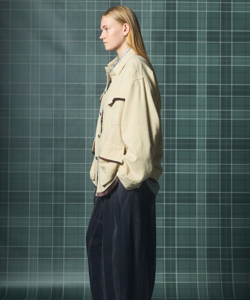 MAISON SPECIAL(メゾンスペシャル)の「《UNISEX》ウールコットントリミングミックスプライムオーバーファティーグシャツジャケット/Wool-Cotton Blend Trimming Prime-Over Fatigue Shirt Jacket【MAISON SPECIAL/メゾンスペシャル】(シャツ/ブラウス・メンズ・アイボリー/ブラック・2/1/0)」の9枚目の写真