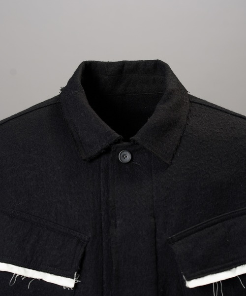 MAISON SPECIAL(メゾンスペシャル)の「《UNISEX》ウールコットントリミングミックスプライムオーバーファティーグシャツジャケット/Wool-Cotton Blend Trimming Prime-Over Fatigue Shirt Jacket【MAISON SPECIAL/メゾンスペシャル】(シャツ/ブラウス・メンズ・アイボリー/ブラック・2/1/0)」の15枚目の写真