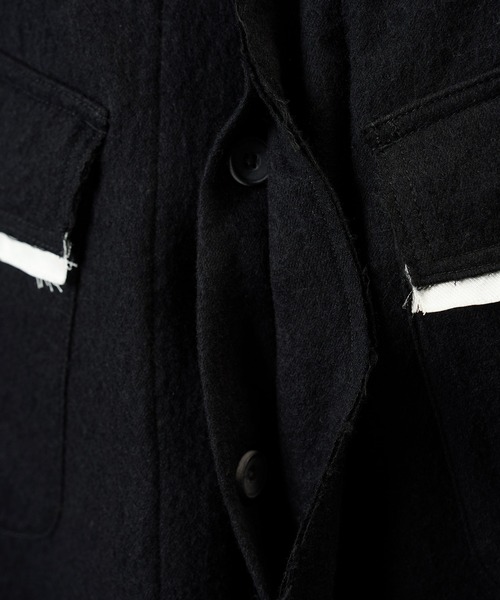 MAISON SPECIAL(メゾンスペシャル)の「《UNISEX》ウールコットントリミングミックスプライムオーバーファティーグシャツジャケット/Wool-Cotton Blend Trimming Prime-Over Fatigue Shirt Jacket【MAISON SPECIAL/メゾンスペシャル】(シャツ/ブラウス・メンズ・アイボリー/ブラック・2/1/0)」の16枚目の写真