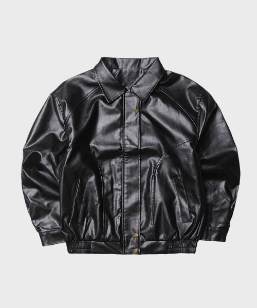 ARTISTWEAR（アーティストウェア）の「[2COLORS] オーバーサイズブルゾンヴィーガンレザージャケット（ライダースジャケット・レディース・ブラック/ブラウン・SMALL/MEDIUM）」の16枚目の写真