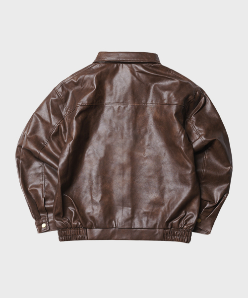 ARTISTWEAR（アーティストウェア）の「[2COLORS] オーバーサイズブルゾンヴィーガンレザージャケット（ライダースジャケット・レディース・ブラック/ブラウン・SMALL/MEDIUM）」の17枚目の写真