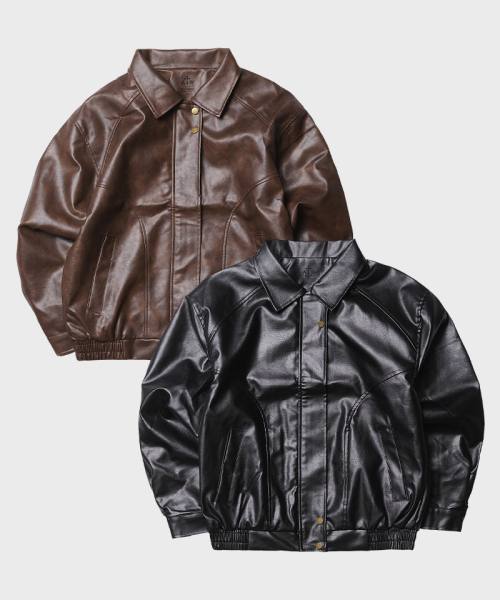 ARTISTWEAR（アーティストウェア）の「[2COLORS] オーバーサイズブルゾンヴィーガンレザージャケット（ライダースジャケット・レディース・ブラック/ブラウン・SMALL/MEDIUM）」の19枚目の写真