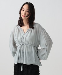 [WEB限定]楊柳シアーボリュームブラウス
