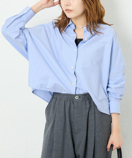 journal standard L'essage(ジャーナルスタンダードレサージュ)の「CANGIOLIワイドシャツ(シャツ/ブラウス・レディース・ホワイト系その他/サックスブルー/ライトグレー・FREE)」の17枚目の写真