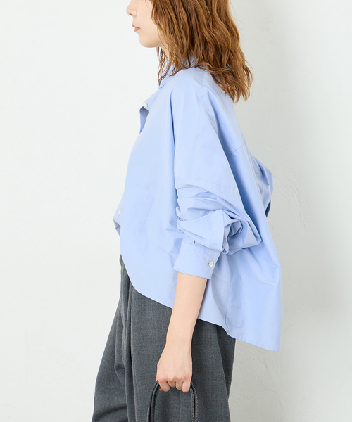 journal standard L'essage(ジャーナルスタンダードレサージュ)の「CANGIOLIワイドシャツ(シャツ/ブラウス・レディース・ホワイト系その他/サックスブルー/ライトグレー・FREE)」の18枚目の写真