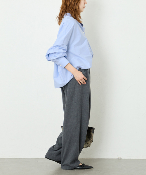 journal standard L'essage(ジャーナルスタンダードレサージュ)の「CANGIOLIワイドシャツ(シャツ/ブラウス・レディース・ホワイト系その他/サックスブルー/ライトグレー・FREE)」の21枚目の写真