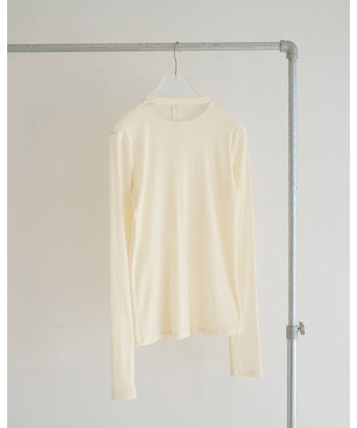 anuke(アンヌーク)の「anuke Velour Tie Tops(Tシャツ/カットソー・レディース・オフホワイト/ブラック・FREE)」の1枚目の写真