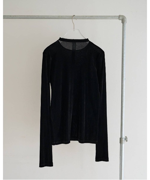 anuke(アンヌーク)の「anuke Velour Tie Tops(Tシャツ/カットソー・レディース・オフホワイト/ブラック・FREE)」の2枚目の写真