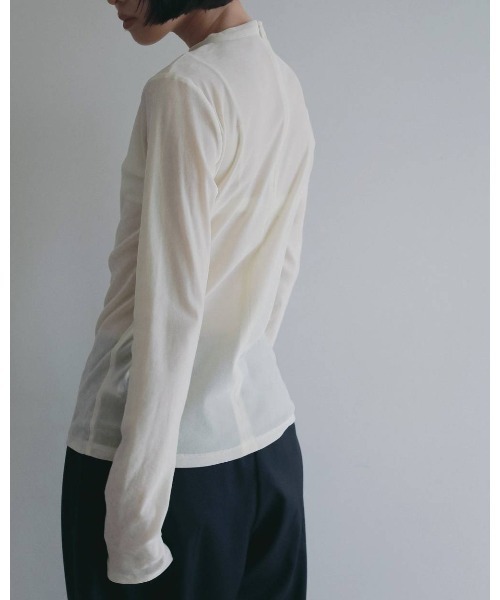 anuke(アンヌーク)の「anuke Velour Tie Tops(Tシャツ/カットソー・レディース・オフホワイト/ブラック・FREE)」の7枚目の写真