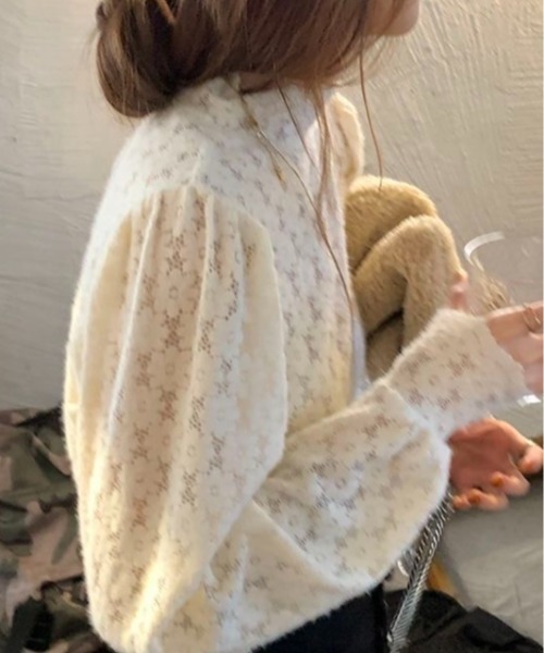 LUCPY(ラクピー)の「ハイネック 総レースブラウス(シャツ/ブラウス・レディース・ブラック/ホワイト・LARGE/MEDIUM/XX-LARGE/X-LARGE)」の6枚目の写真