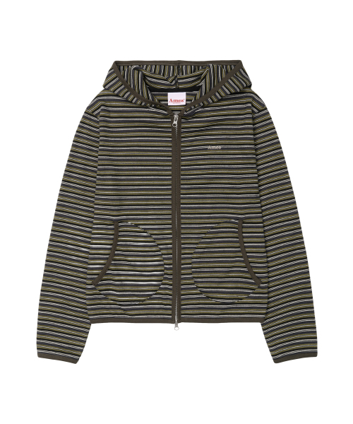 AMESWORLDWIDE(アメスワールドワイド)の「ストライプソフトフーディ ジップアップ カーキ(パーカー・レディース・その他・SMALL/MEDIUM)」の11枚目の写真
