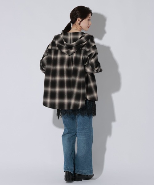 LAKOLE(ラコレ)の「ネルチェックフードシャツ / 1056173(シャツ/ブラウス・レディース・オレンジ/ブラック/ブラウン・FREE)」の13枚目の写真