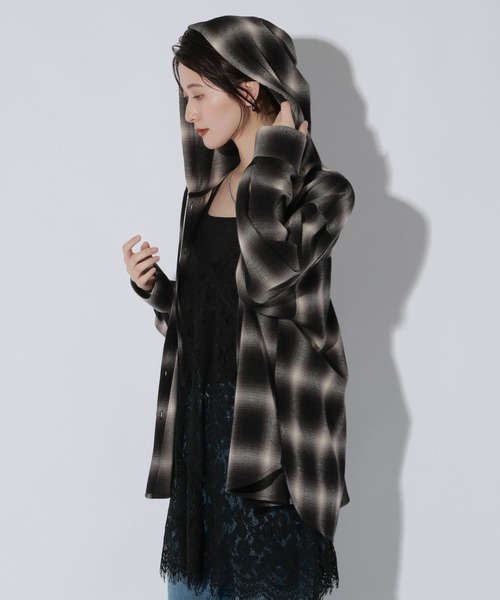 LAKOLE(ラコレ)の「ネルチェックフードシャツ / 1056173(シャツ/ブラウス・レディース・オレンジ/ブラック/ブラウン・FREE)」の17枚目の写真
