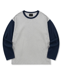 カラーブロックロングスリーブTシャツ
