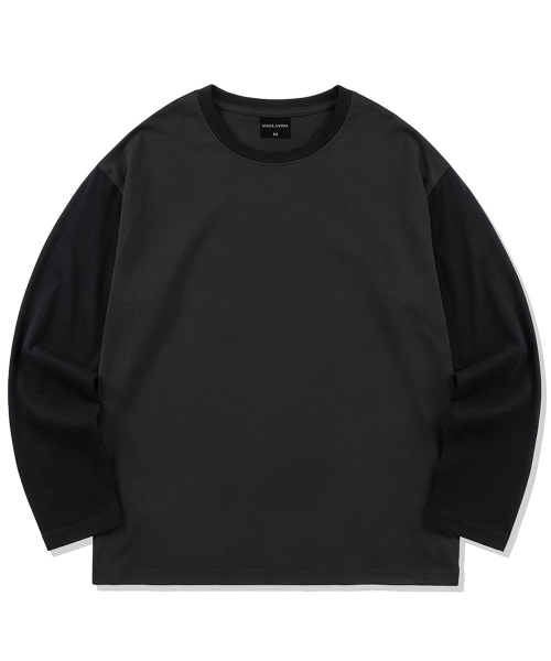 Viva La Vida(ヴィヴァ ラ ヴィダ)の「カラーブロックロングスリーブTシャツ(Tシャツ/カットソー・メンズ・チャコール/ダークブルー/チャコールグレー・SMALL/LARGE/MEDIUM)」の5枚目の写真