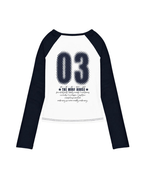 THEMORFHOUSE(ザモーフハウス)の「TMH 03 プリント切替 Uネック ロングスリーブ ライトブルー(Tシャツ/カットソー・レディース・その他・MEDIUM)」の4枚目の写真