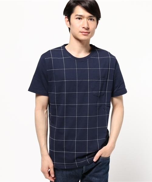 ikka(イッカ)の「ウインドペンプリント クルーネックTシャツ(Tシャツ/カットソー・メンズ・ホワイト/ネイビー/ライトグレー・LARGE/MEDIUM/X-LARGE)」の3枚目の写真