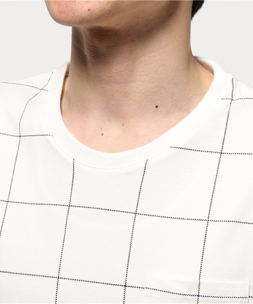 ikka(イッカ)の「ウインドペンプリント クルーネックTシャツ(Tシャツ/カットソー・メンズ・ホワイト/ネイビー/ライトグレー・LARGE/MEDIUM/X-LARGE)」の6枚目の写真