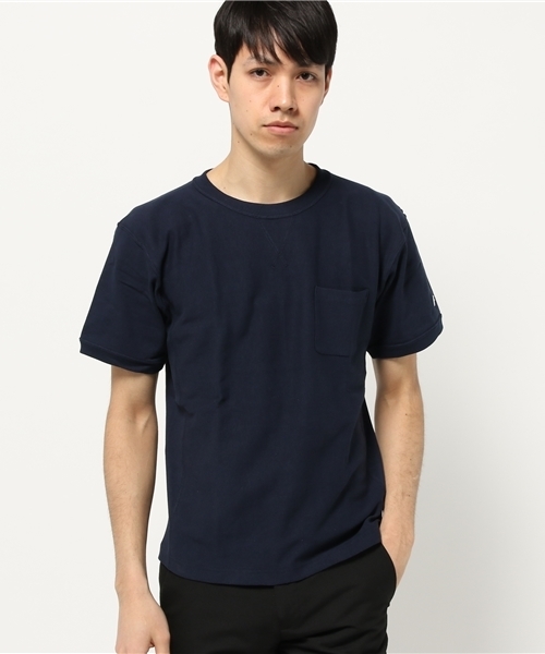 JOURNAL STANDARD relume（ジャーナルスタンダード　レリューム）の「Champion × relume / 別注チャンピオン : SMU RW 2Points Ribs ポケットT#（Tシャツ/カットソー・メンズ・ホワイト/ネイビー/ブラック/グレー・LARGE/MEDIUM/X-LARGE）」の4枚目の写真