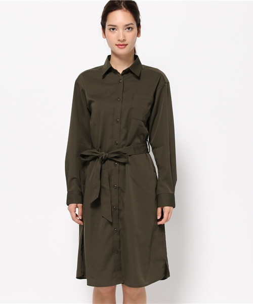 E hyphen world gallery（イーハイフンワールドギャラリー）の「◎ミリタリーマキシシャツワンピース（ワンピース・レディース・カーキ/ブラウン・F）」の3枚目の写真