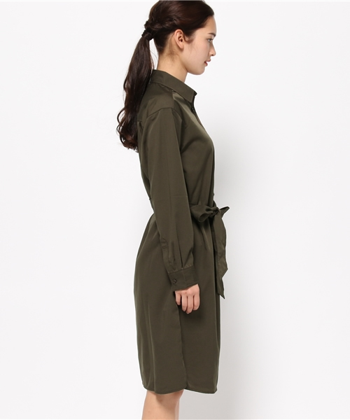 E hyphen world gallery（イーハイフンワールドギャラリー）の「◎ミリタリーマキシシャツワンピース（ワンピース・レディース・カーキ/ブラウン・F）」の4枚目の写真