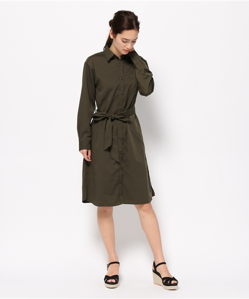 E hyphen world gallery（イーハイフンワールドギャラリー）の「◎ミリタリーマキシシャツワンピース（ワンピース・レディース・カーキ/ブラウン・F）」の6枚目の写真