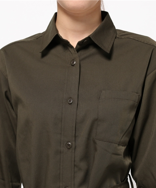 E hyphen world gallery（イーハイフンワールドギャラリー）の「◎ミリタリーマキシシャツワンピース（ワンピース・レディース・カーキ/ブラウン・F）」の7枚目の写真