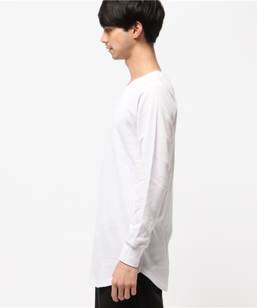 THE CASUAL(カジュアル)の「ミニワッフルロング丈ラウンドカットソー(Tシャツ/カットソー・メンズ・グレー/ホワイト/ブラック・46/48)」の5枚目の写真