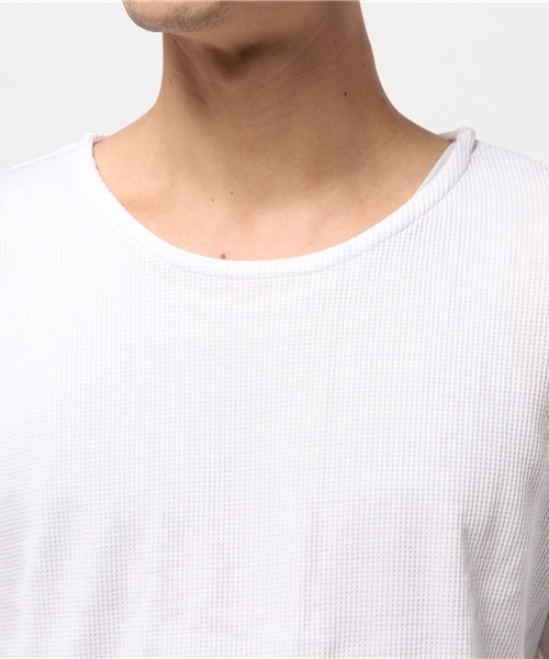 THE CASUAL(カジュアル)の「ミニワッフルロング丈ラウンドカットソー(Tシャツ/カットソー・メンズ・グレー/ホワイト/ブラック・46/48)」の7枚目の写真