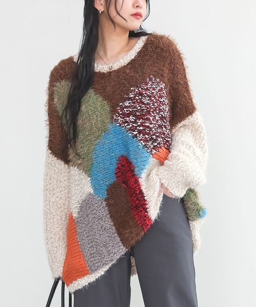 Osharewalker オシャレウォーカー の カラフル配色 主役ニット ニット セーター Wear