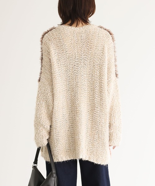 n'OrLABEL（ノアールレーベル）の「『カラフル配色×主役ニット』（ニット/セーター・レディース・ホワイト/ネイビー・FREE）」の6枚目の写真