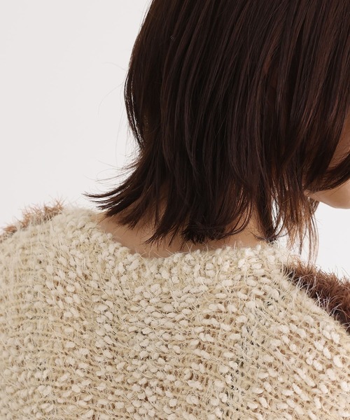 n'OrLABEL（ノアールレーベル）の「『カラフル配色×主役ニット』（ニット/セーター・レディース・ホワイト/ネイビー・FREE）」の10枚目の写真