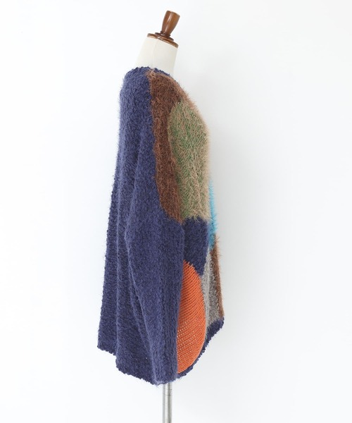 n'OrLABEL（ノアールレーベル）の「『カラフル配色×主役ニット』（ニット/セーター・レディース・ホワイト/ネイビー・FREE）」の19枚目の写真