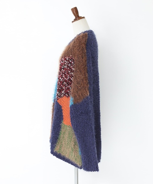 n'OrLABEL（ノアールレーベル）の「『カラフル配色×主役ニット』（ニット/セーター・レディース・ホワイト/ネイビー・FREE）」の20枚目の写真