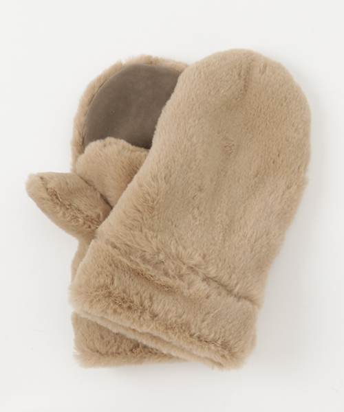 RODEO CROWNS WIDE BOWL（ロデオクラウンズワイドボウル）の「フェイクファーミトン（手袋・レディース・ベージュ/グレー/ピンク/ホワイト系その他/ブラック・FREE）」の5枚目の写真